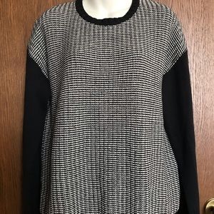Chaps Womens Sweater Knit Top Size XL Black White